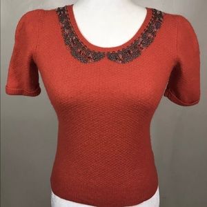 Orange Detailed Wool Blouse by Free People